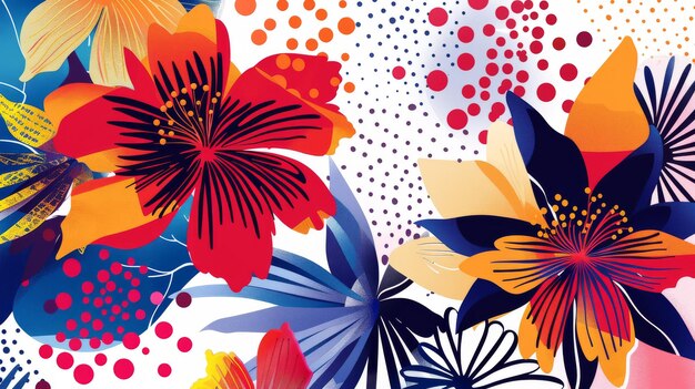 Photo vibrant abstract floral explosion of colors and patterns