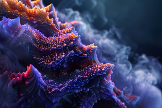 Vibrant Abstract Fractal Landscape in Motion