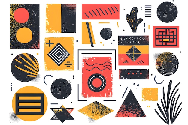 Vibrant Abstract Geometric Patterns in Bold Colors