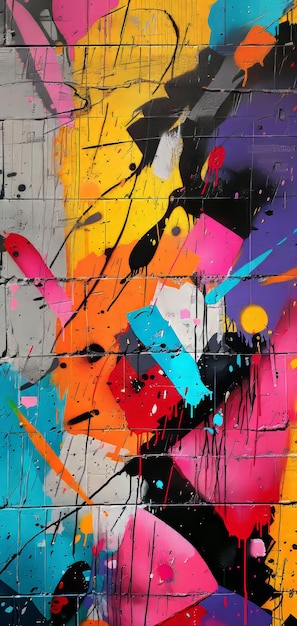 Vibrant Abstract Graffiti Street Style Bold Spray Paint Textures Generative AI