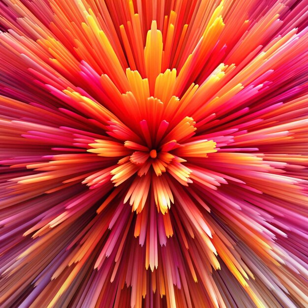 Photo vibrant abstract image with dynamic extrusion effect in pink and orange