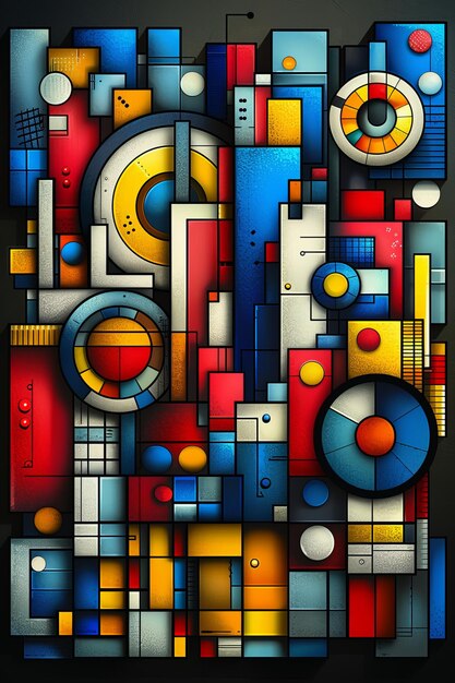 Vibrant Abstract Painting With Diverse Colors and Shapes