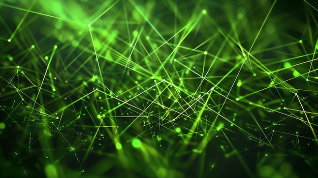 Photo a vibrant abstract representation of a green digital network