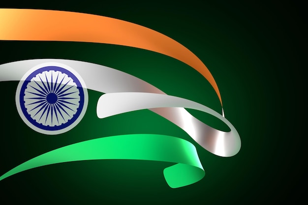 Vibrant abstract representation of the Indian flag with flowing curves Indian Independence Day concept of patriotism and national pride 3D render