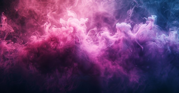 Vibrant abstract smoke cloud background in purple and blue hues