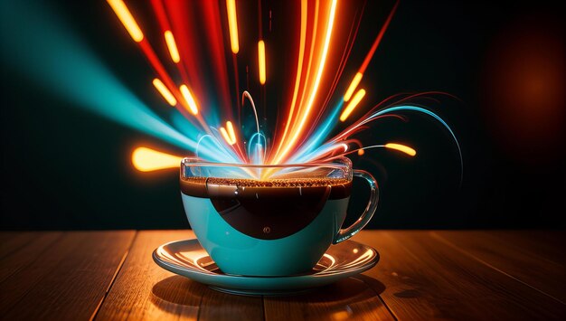 Photo vibrant abstract splash of coffee