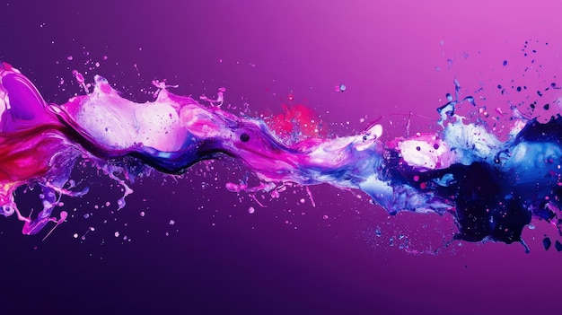 Photo a vibrant abstract splash of colors blending together in dynamic waves