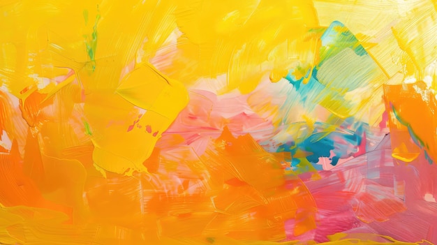 Vibrant Abstract Yellow Artwork on Canvas