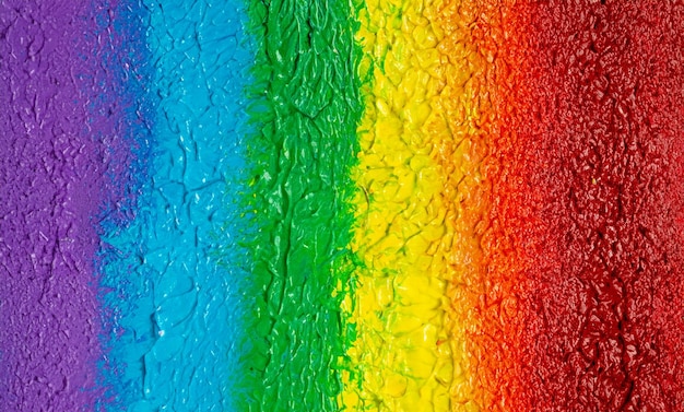 Photo vibrant acrylic paint texture featuring rainbow colors