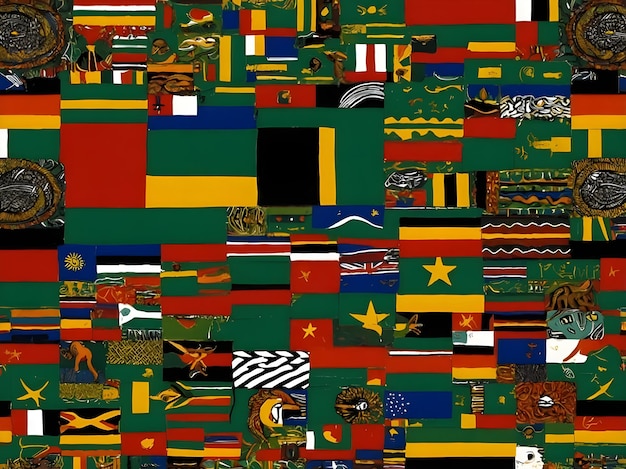 Photo vibrant african flag collection