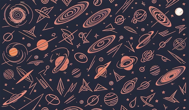 Vibrant AfricanInspired Astronomical Wonders Vector Pattern