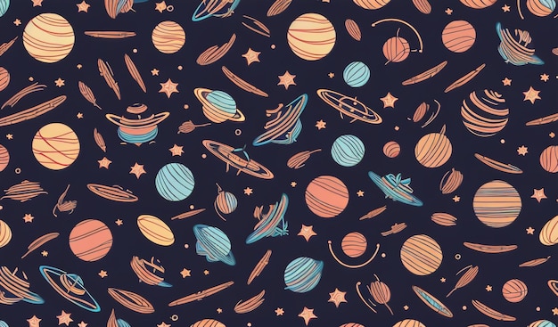 Vibrant AfricanInspired Astronomical Wonders Vector Pattern