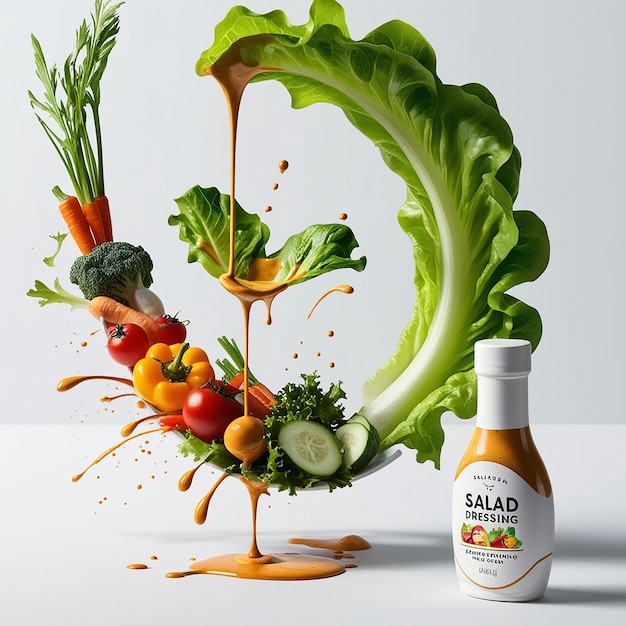 A vibrant and appetizing 3D illustration for a salad