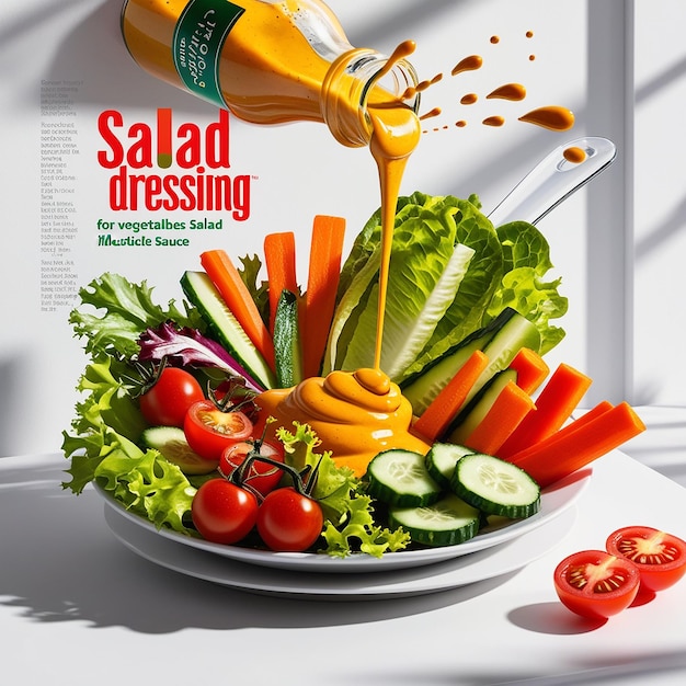 A vibrant and appetizing 3D illustration of a salad