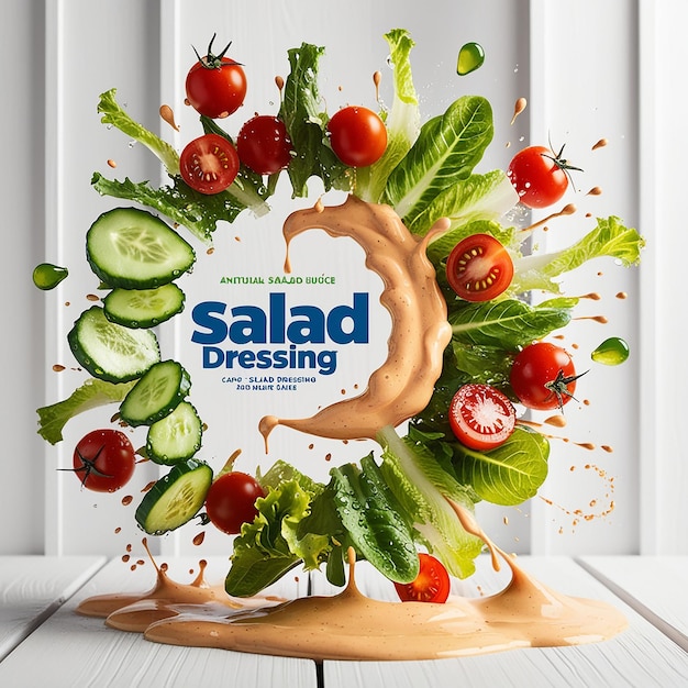 A vibrant and appetizing 3D illustration of a salad