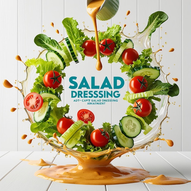 A vibrant and appetizing 3D illustration of a salad