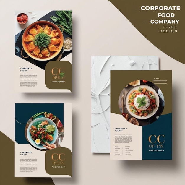 Photo a vibrant and appetizing restaurant flyer design featuring a mix of savory dishes fresh ingredients