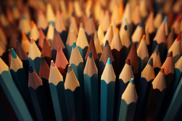 Vibrant arrangement of colored pencils Generative AI