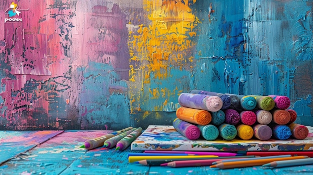 Vibrant Art Supplies on Display