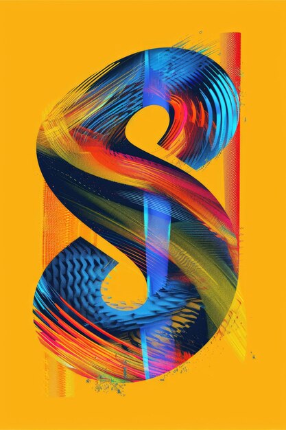 Photo vibrant and artistic letter s made of multicolored brush strokes great for graphic design projects