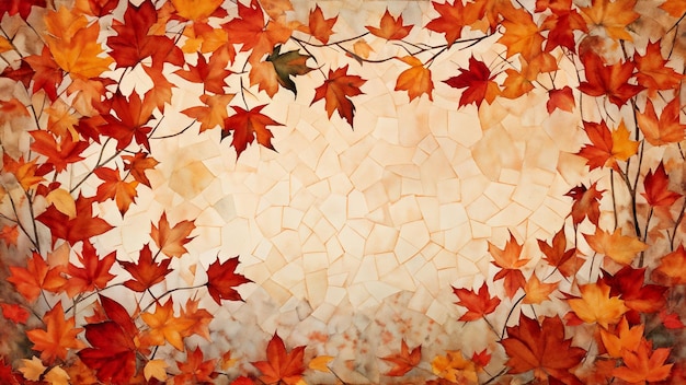 Vibrant Autumn Foliage Design with Bright Botanical Patterns