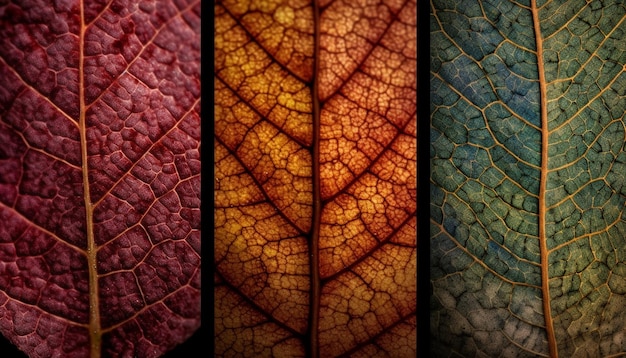 Vibrant autumn leaves showcase nature organic beauty generated by AI