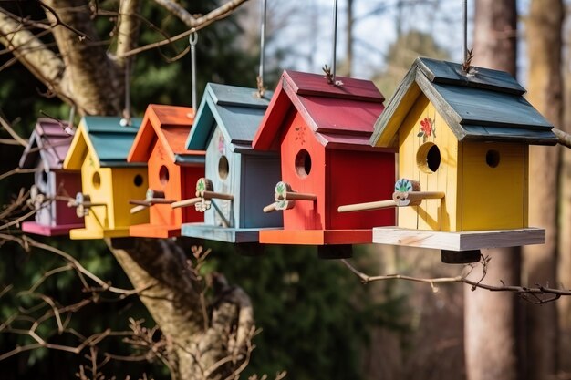 Vibrant Avian Abodes A Spectacular Array of Multicolored Birdhouses for TreeDwelling Birds