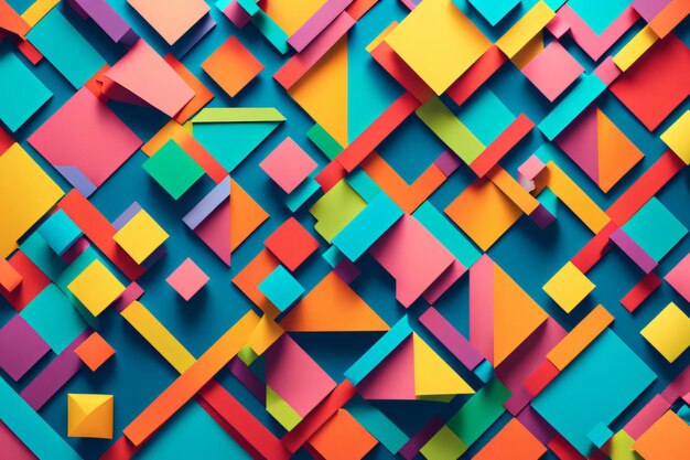 vibrant background featuring a mix of geometric shapes