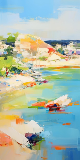 Vibrant Beach Scene Oil Painting By Iryna Yermolova