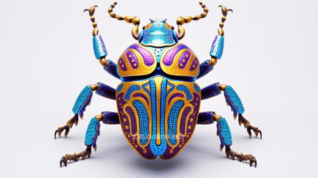 Photo vibrant beetle with intricate design