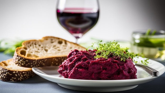 Vibrant Beetroot Spread with Crispy Bread