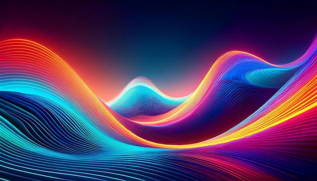 Vibrant Big Neon Wave Background Dynamic and Futuristic Visual Design