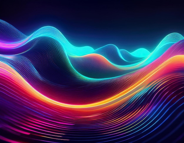 Vibrant Big Neon Wave Background Dynamic and Futuristic Visual Design