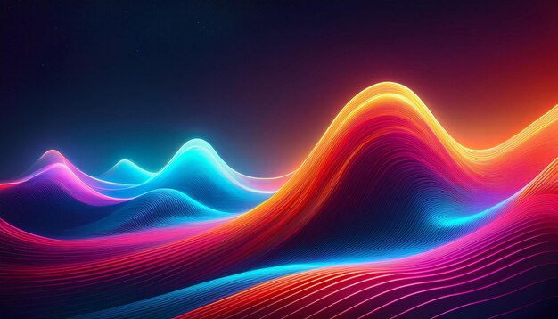 Vibrant Big Neon Wave Background Dynamic and Futuristic Visual Design