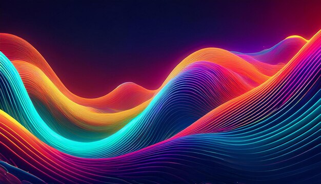 Vibrant Big Neon Wave Background Dynamic and Futuristic Visual Design