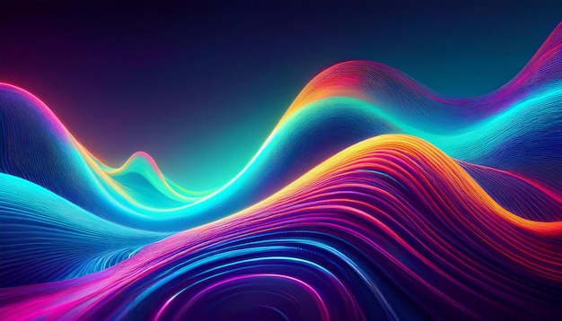 Vibrant Big Neon Wave Background Dynamic and Futuristic Visual Design