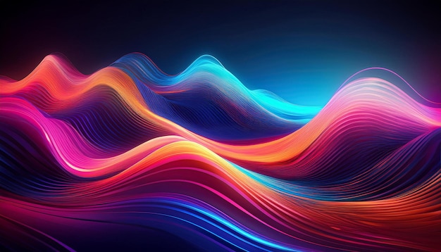 Vibrant Big Neon Wave Background Dynamic and Futuristic Visual Design