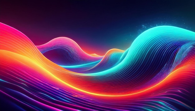 Vibrant Big Neon Wave Background Dynamic and Futuristic Visual Design