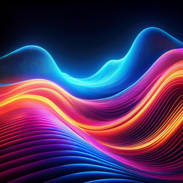 Vibrant Big Neon Wave Background Dynamic and Futuristic Visual Design