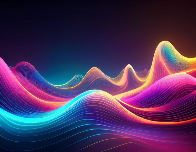 Vibrant Big Neon Wave Background Dynamic and Futuristic Visual Design