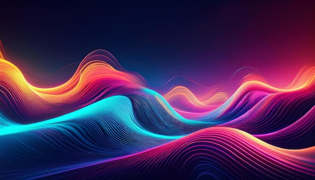 Vibrant Big Neon Wave Background Dynamic and Futuristic Visual Design