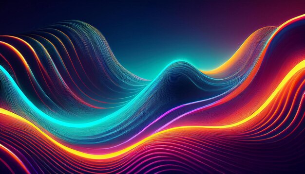 Vibrant Big Neon Wave Background Dynamic and Futuristic Visual Design