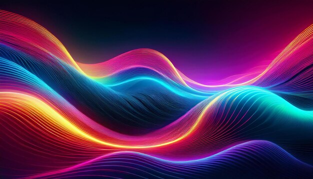 Vibrant Big Neon Wave Background Dynamic and Futuristic Visual Design