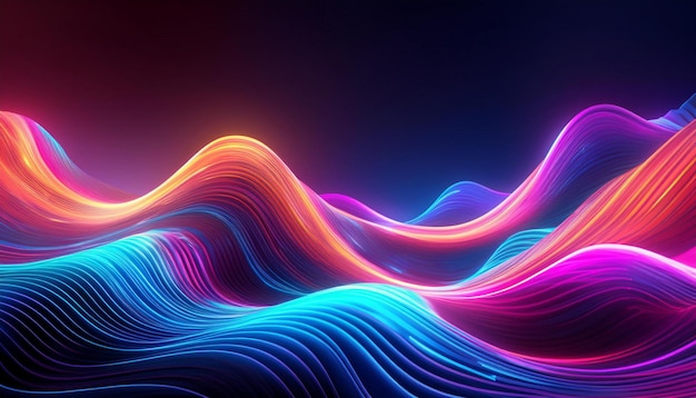 Vibrant Big Neon Wave Background Dynamic and Futuristic Visual Design