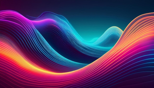 Vibrant Big Neon Wave Background Dynamic and Futuristic Visual Design