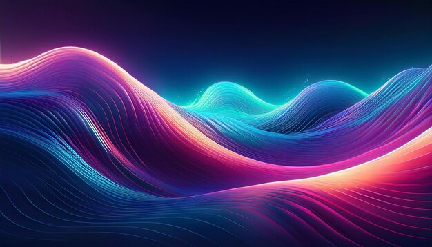 Vibrant Big Neon Wave Background Dynamic and Futuristic Visual Design