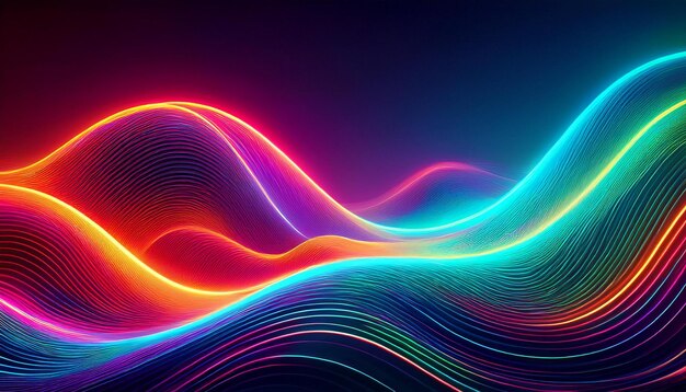 Vibrant Big Neon Wave Background Dynamic and Futuristic Visual Design