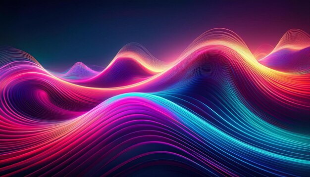 Vibrant Big Neon Wave Background Dynamic and Futuristic Visual Design