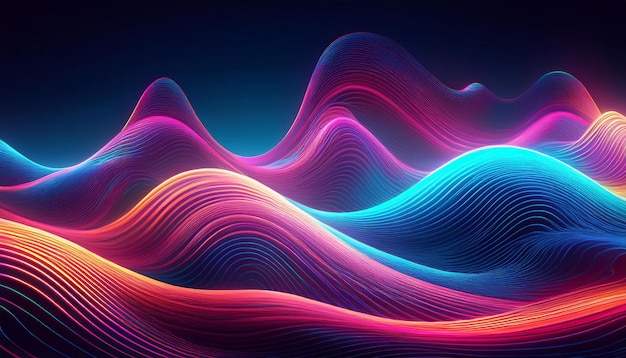 Vibrant Big Neon Wave Background Dynamic and Futuristic Visual Design