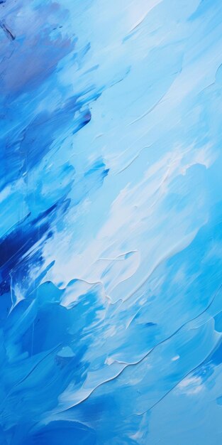 Vibrant Blue Abstract Painting With Energetic Brushstrokes